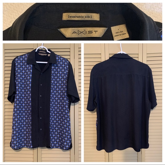 💯 Washable Silk Men’s Camp Style Casual Shirt - Picture 2 of 10